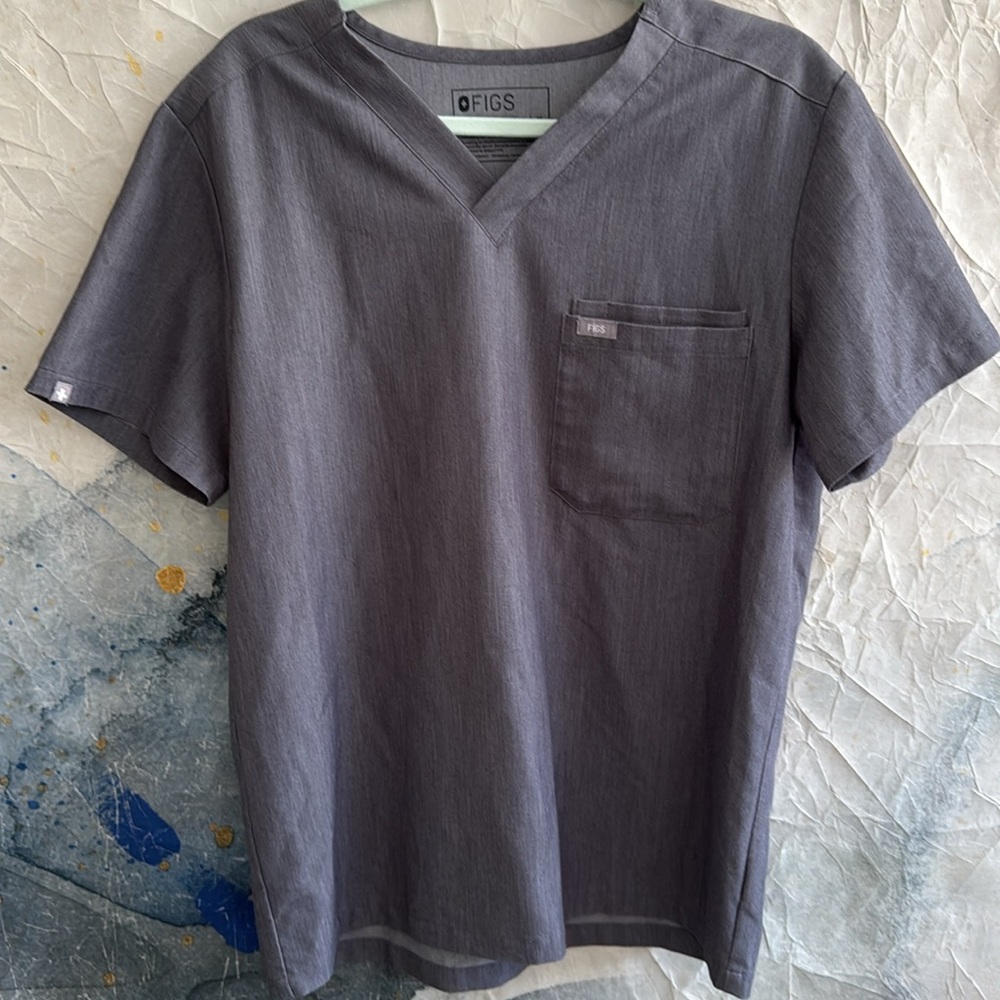 Figs Gray Technical Collection Scrub Top M